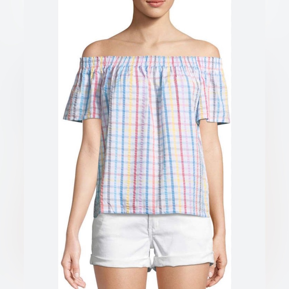 Trina Turk Rainbow off the shoulder top Medium